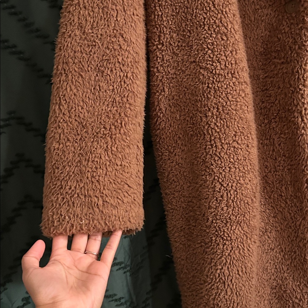 Cozy Rustic Brown Teddy Coat - Picture 6 of 6